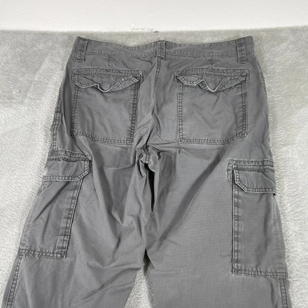 Banana Republic Cargo Pants Mens 33x32 Gray Ripstop‎ Cotton Multi Pocket Utility